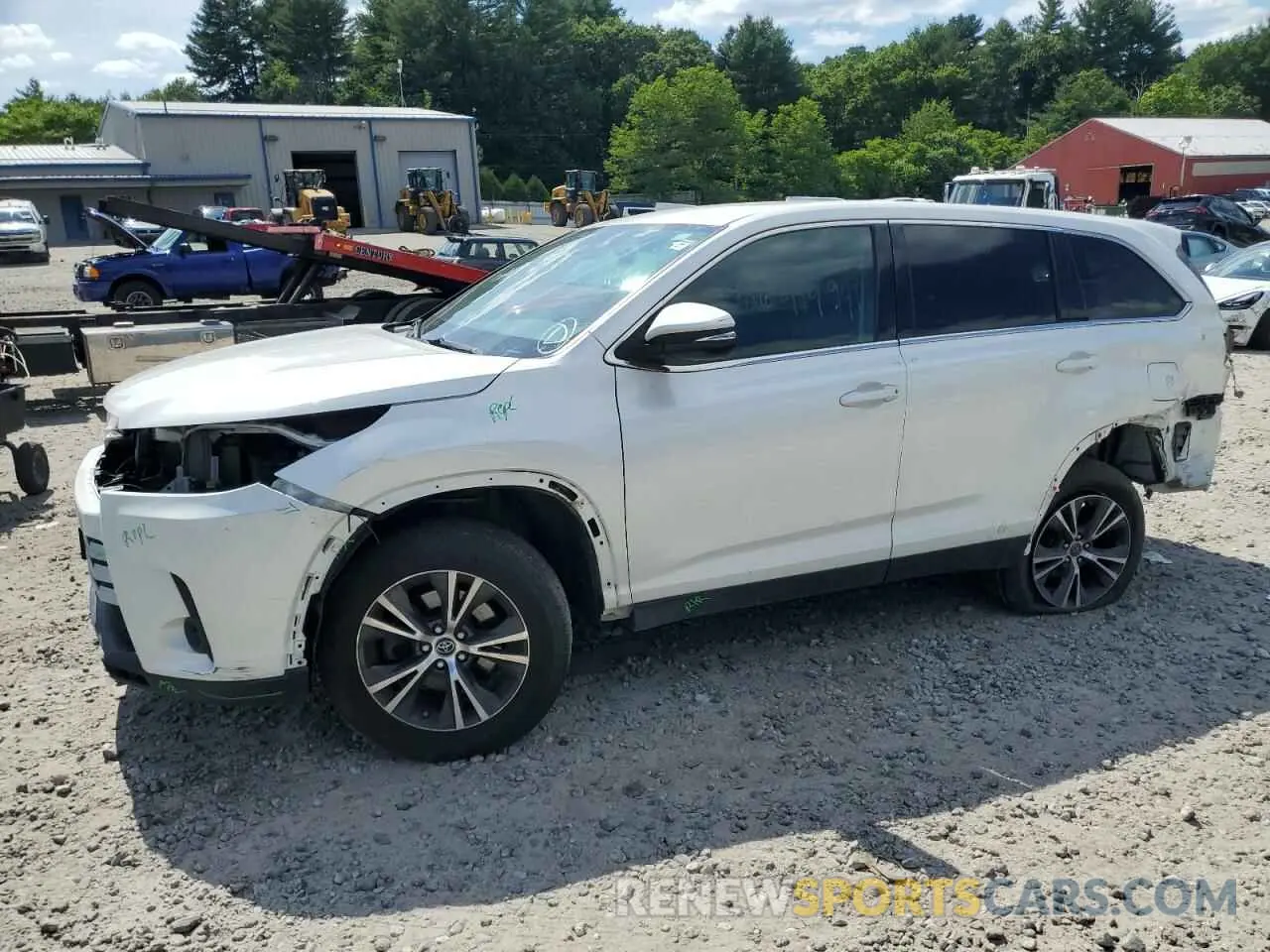 1 Photograph of a damaged car 5TDZZRFH7KS296813 TOYOTA HIGHLANDER 2019