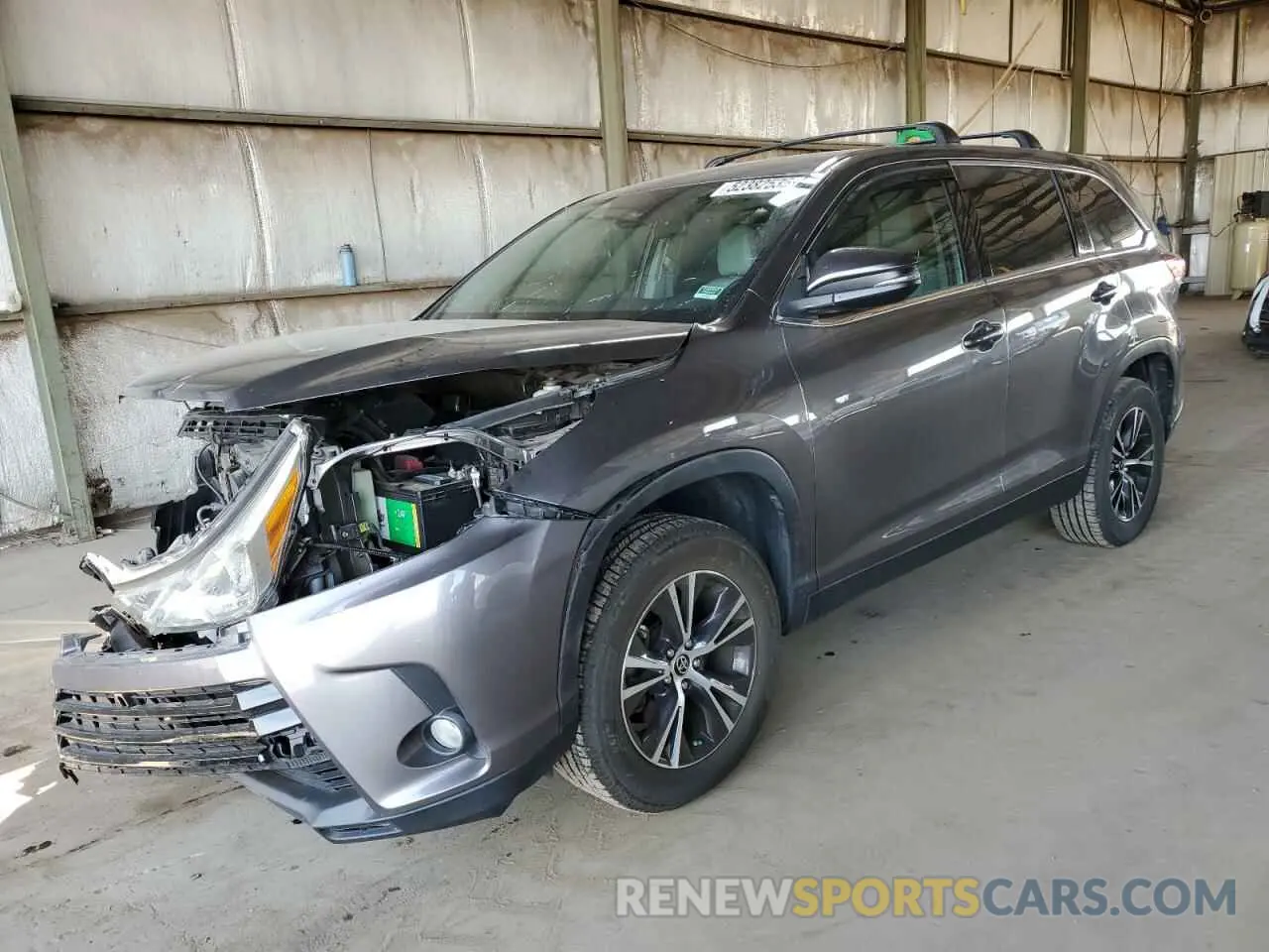 1 Photograph of a damaged car 5TDZZRFH7KS370425 TOYOTA HIGHLANDER 2019