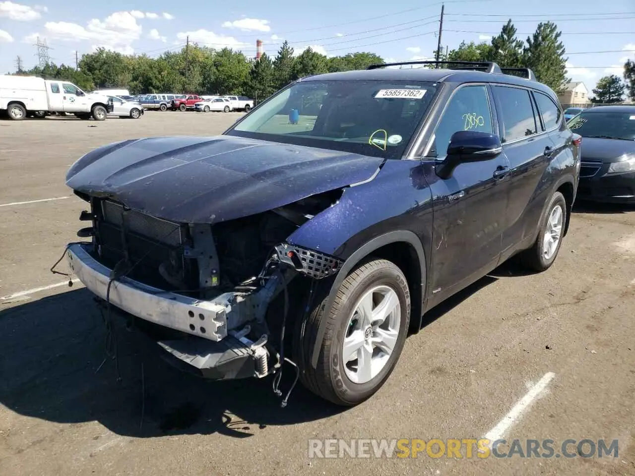 2 Photograph of a damaged car 5TDBBRCH0LS513193 TOYOTA HIGHLANDER 2020