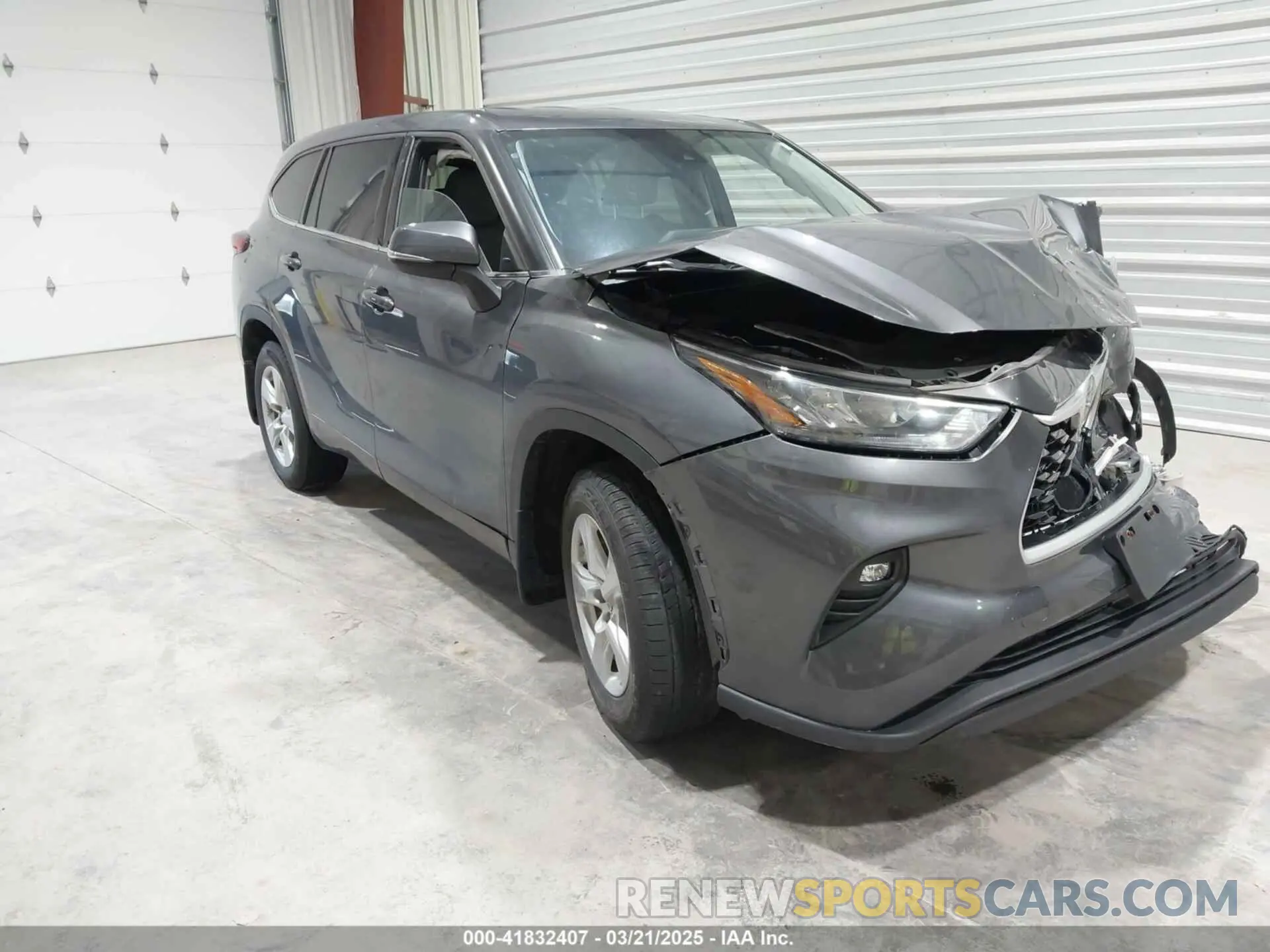 1 Photograph of a damaged car 5TDBZRBH3LS038023 TOYOTA HIGHLANDER 2020