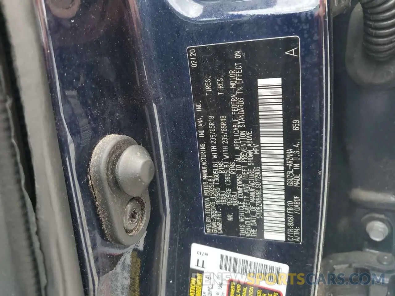 13 Фотография поврежденного автомобиля 5TDBZRBH8LS012906 TOYOTA HIGHLANDER 2020