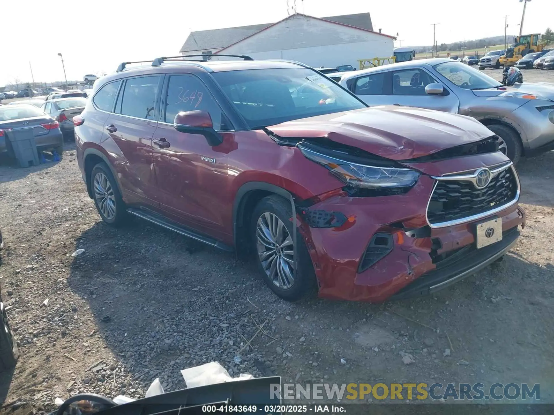 1 Photograph of a damaged car 5TDEBRCH8LS005843 TOYOTA HIGHLANDER 2020