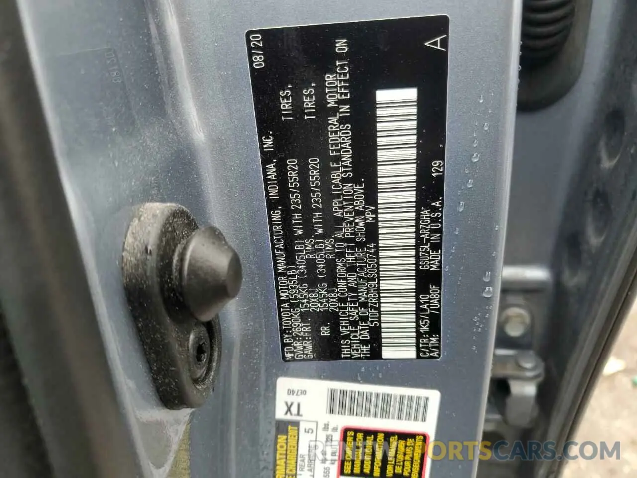13 Фотография поврежденного автомобиля 5TDFZRBH9LS050744 TOYOTA HIGHLANDER 2020