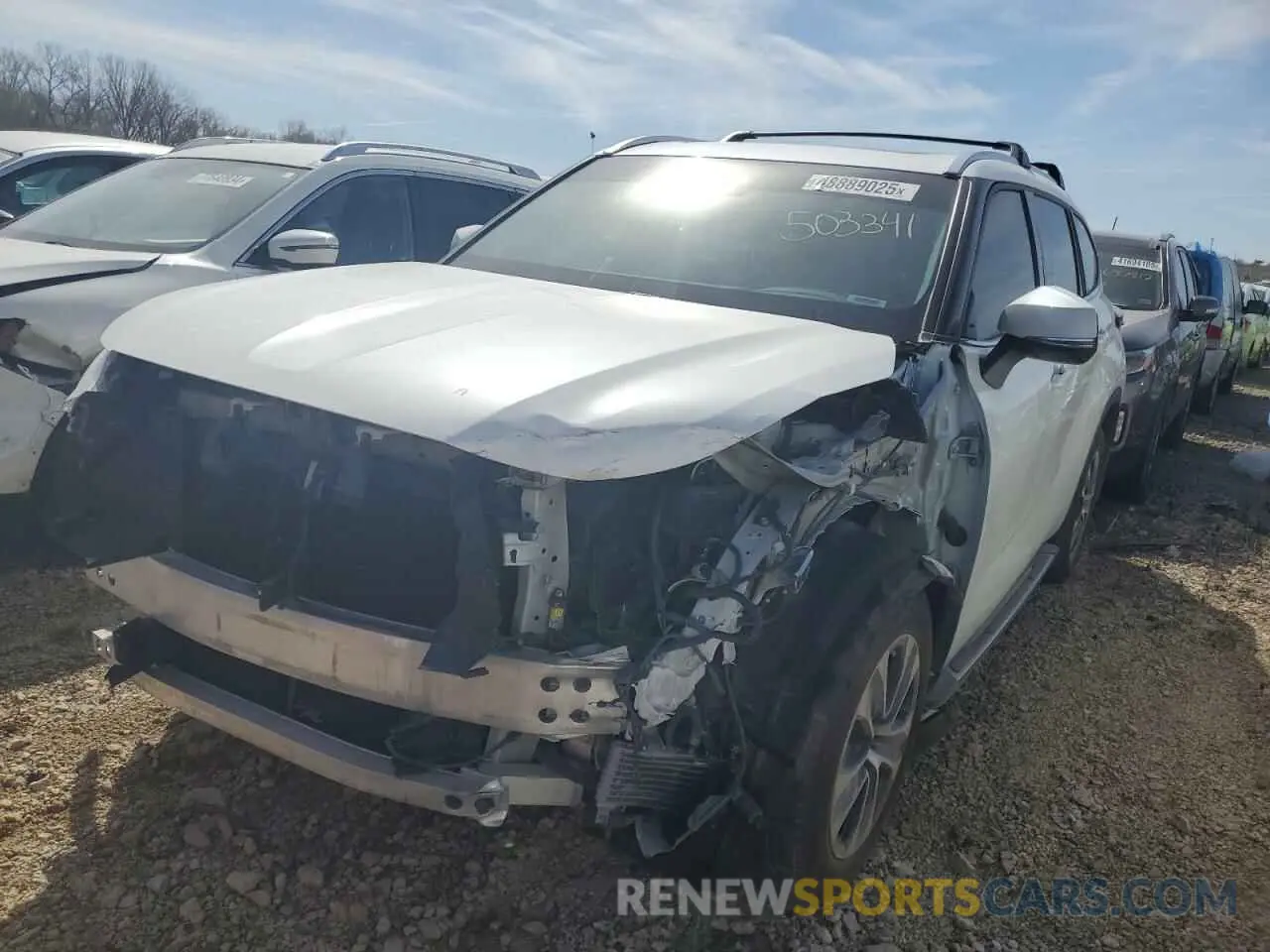 1 Фотография поврежденного автомобиля 5TDGZRAHXLS503341 TOYOTA HIGHLANDER 2020