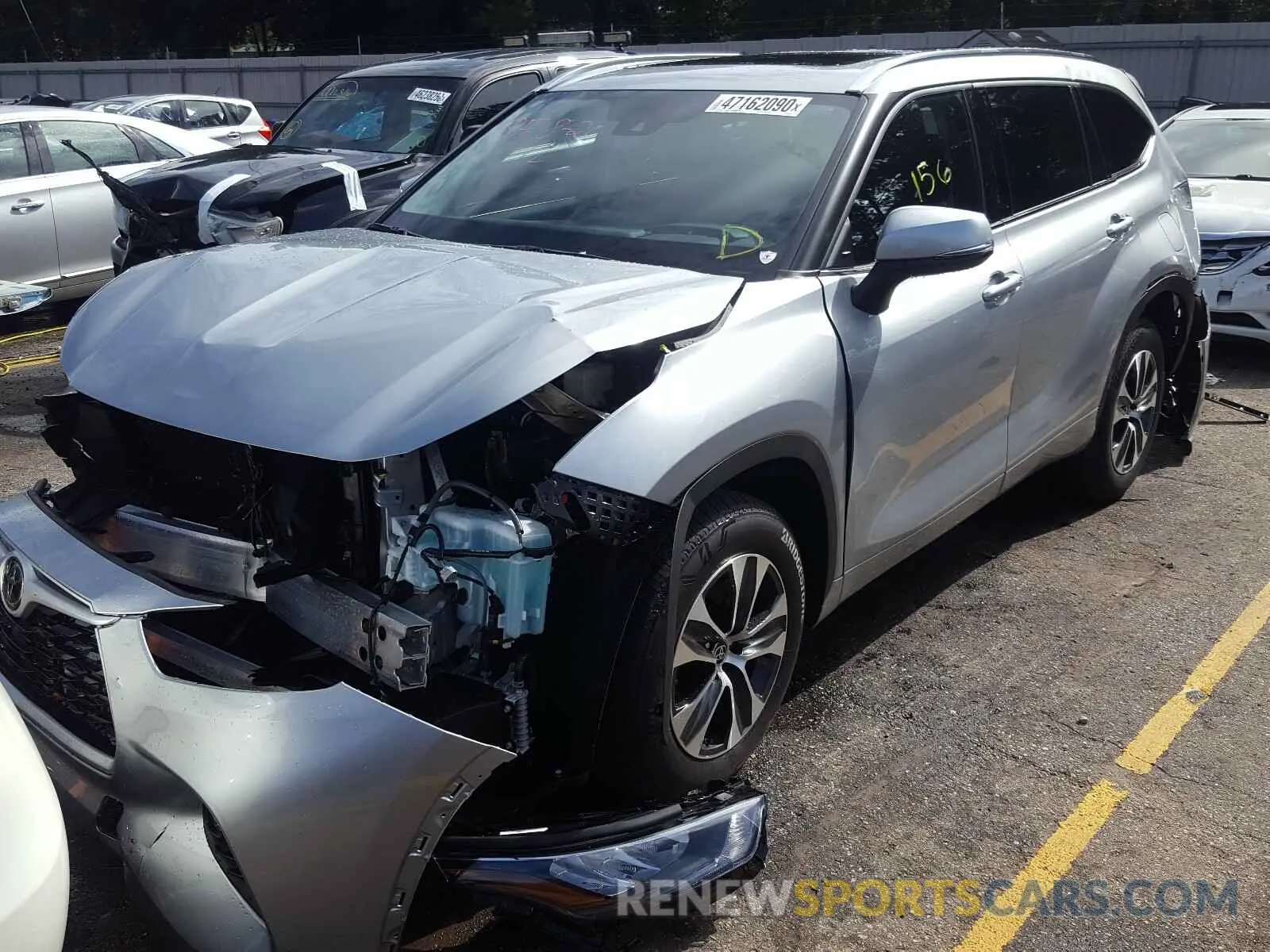 2 Фотография поврежденного автомобиля 5TDGZRAHXLS509821 TOYOTA HIGHLANDER 2020