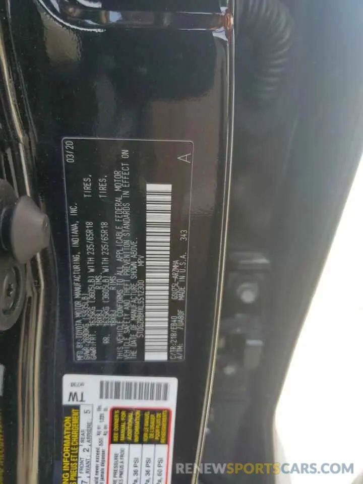 13 Фотография поврежденного автомобиля 5TDGZRBHXLS512300 TOYOTA HIGHLANDER 2020