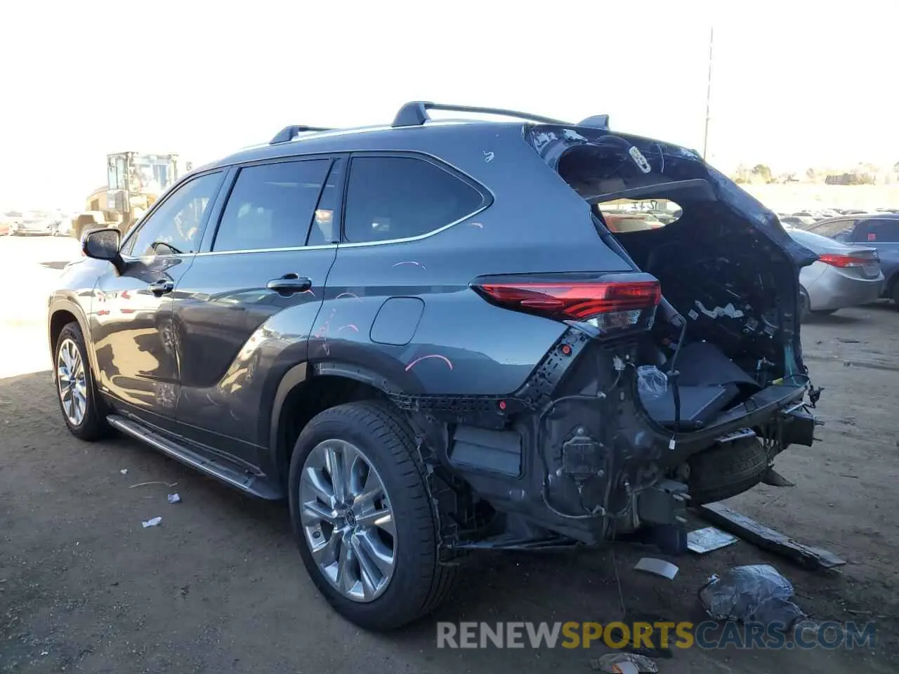 2 Photograph of a damaged car 5TDXBRCH4LS009526 TOYOTA HIGHLANDER 2020