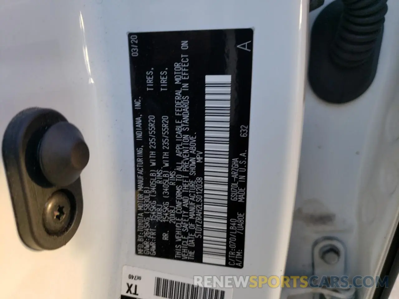 10 Фотография поврежденного автомобиля 5TDYZRAH2LS012038 TOYOTA HIGHLANDER 2020