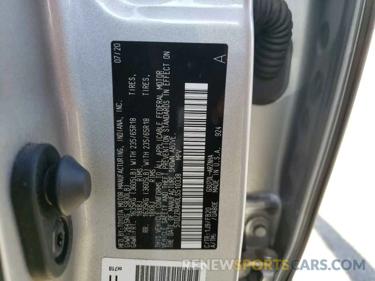 10 Фотография поврежденного автомобиля 5TDZZRAH0LS510338 TOYOTA HIGHLANDER 2020