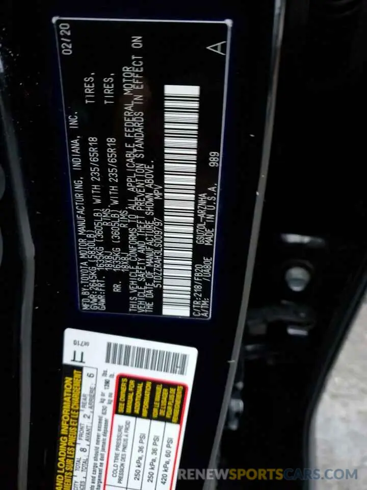 15 Фотография поврежденного автомобиля 5TDZZRAH3LS009797 TOYOTA HIGHLANDER 2020