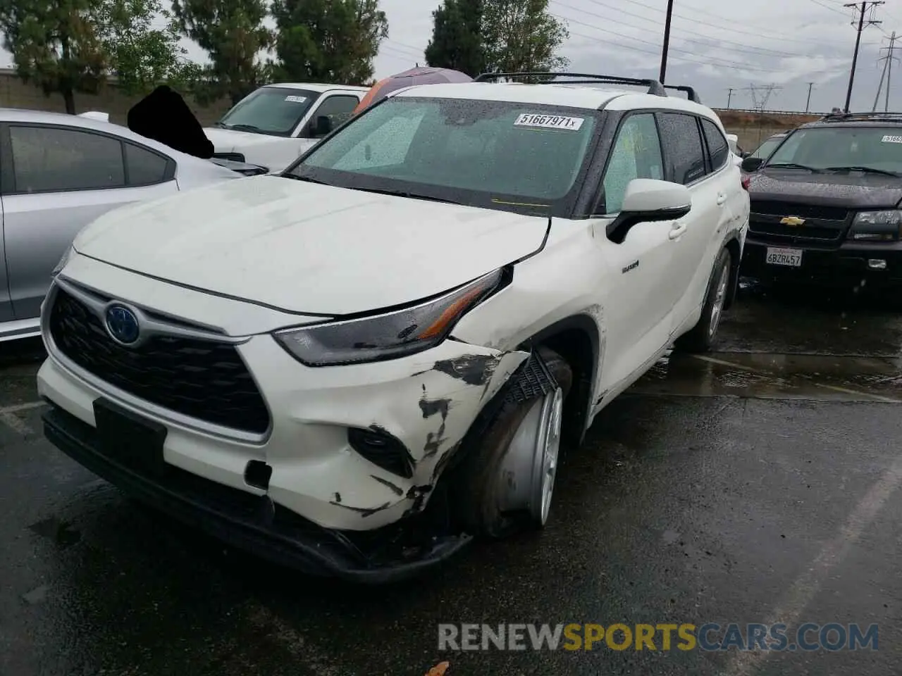 2 Photograph of a damaged car 5TDBBRCH1MS522521 TOYOTA HIGHLANDER 2021