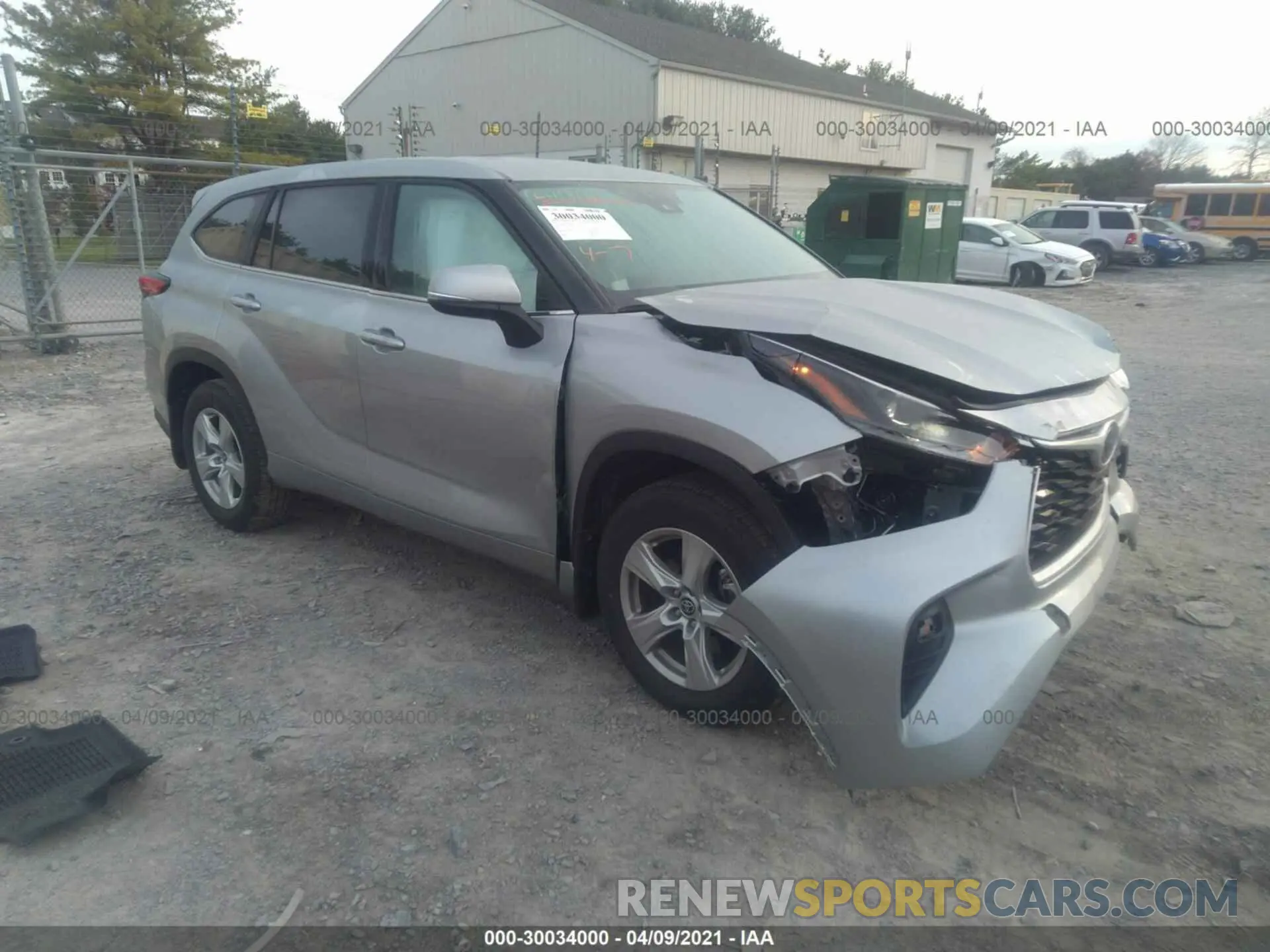 1 Photograph of a damaged car 5TDBZRBH6MS088965 TOYOTA HIGHLANDER 2021
