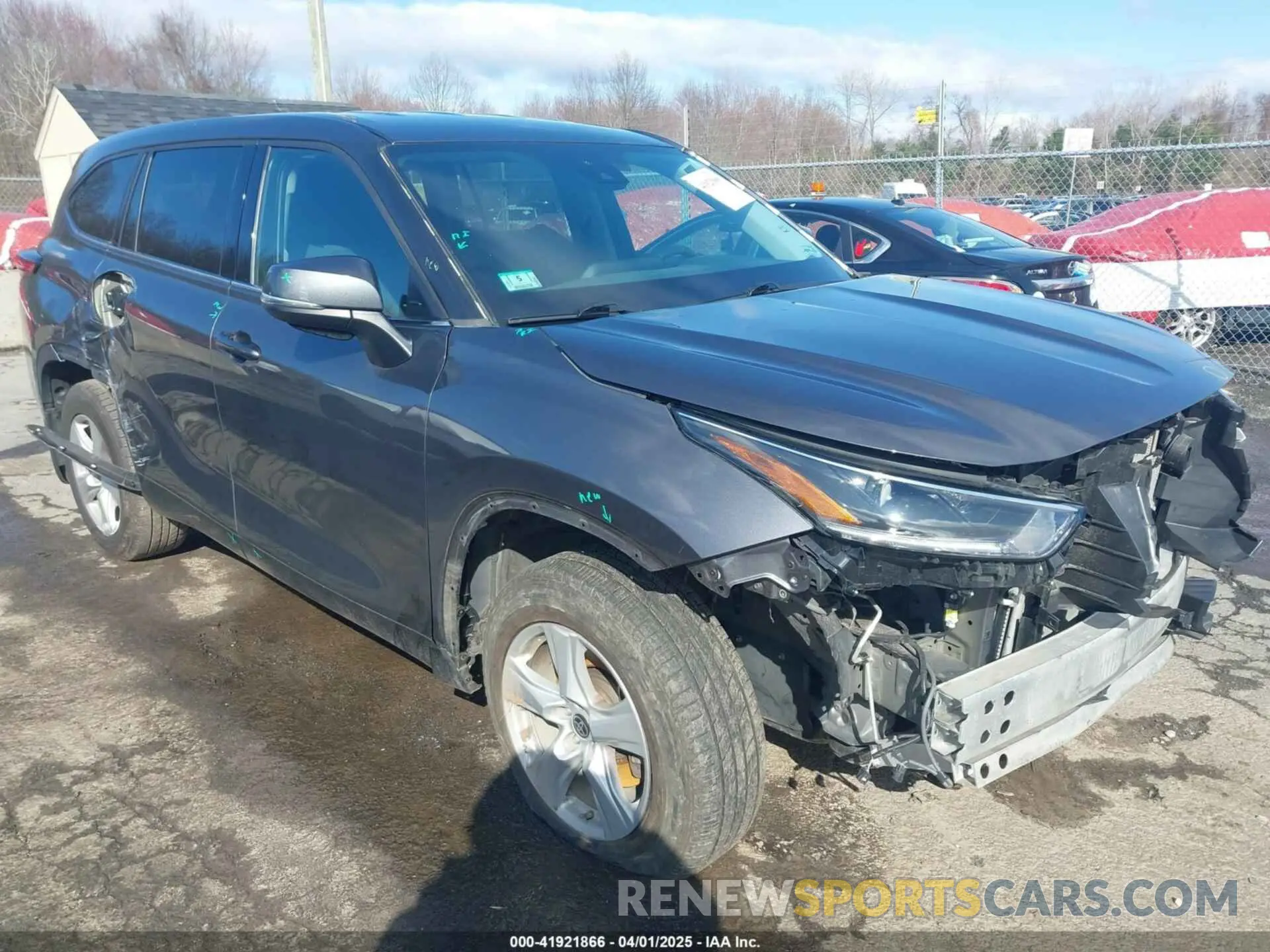 1 Photograph of a damaged car 5TDBZRBH7MS543967 TOYOTA HIGHLANDER 2021