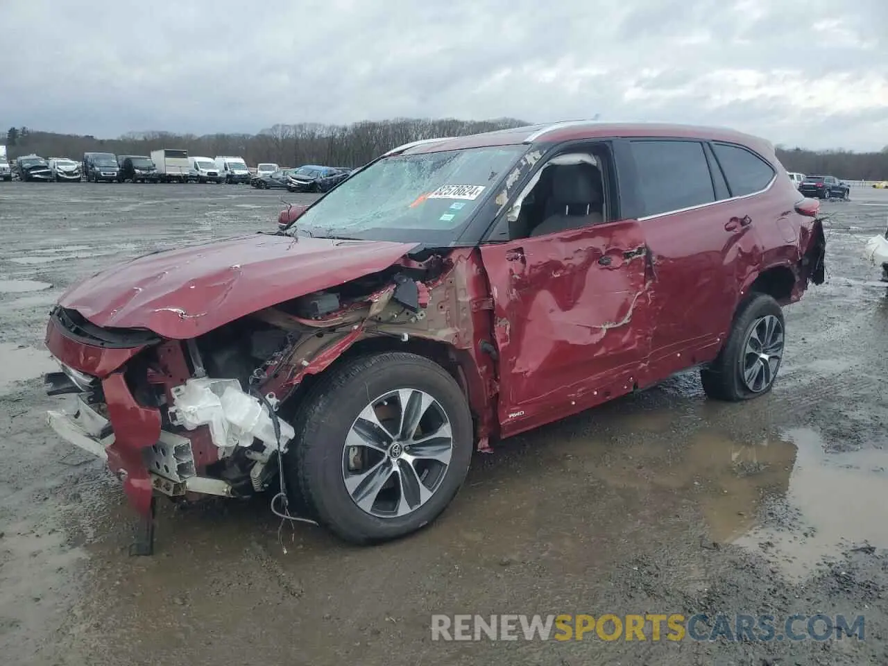 1 Photograph of a damaged car 5TDGBRCH7MS526563 TOYOTA HIGHLANDER 2021