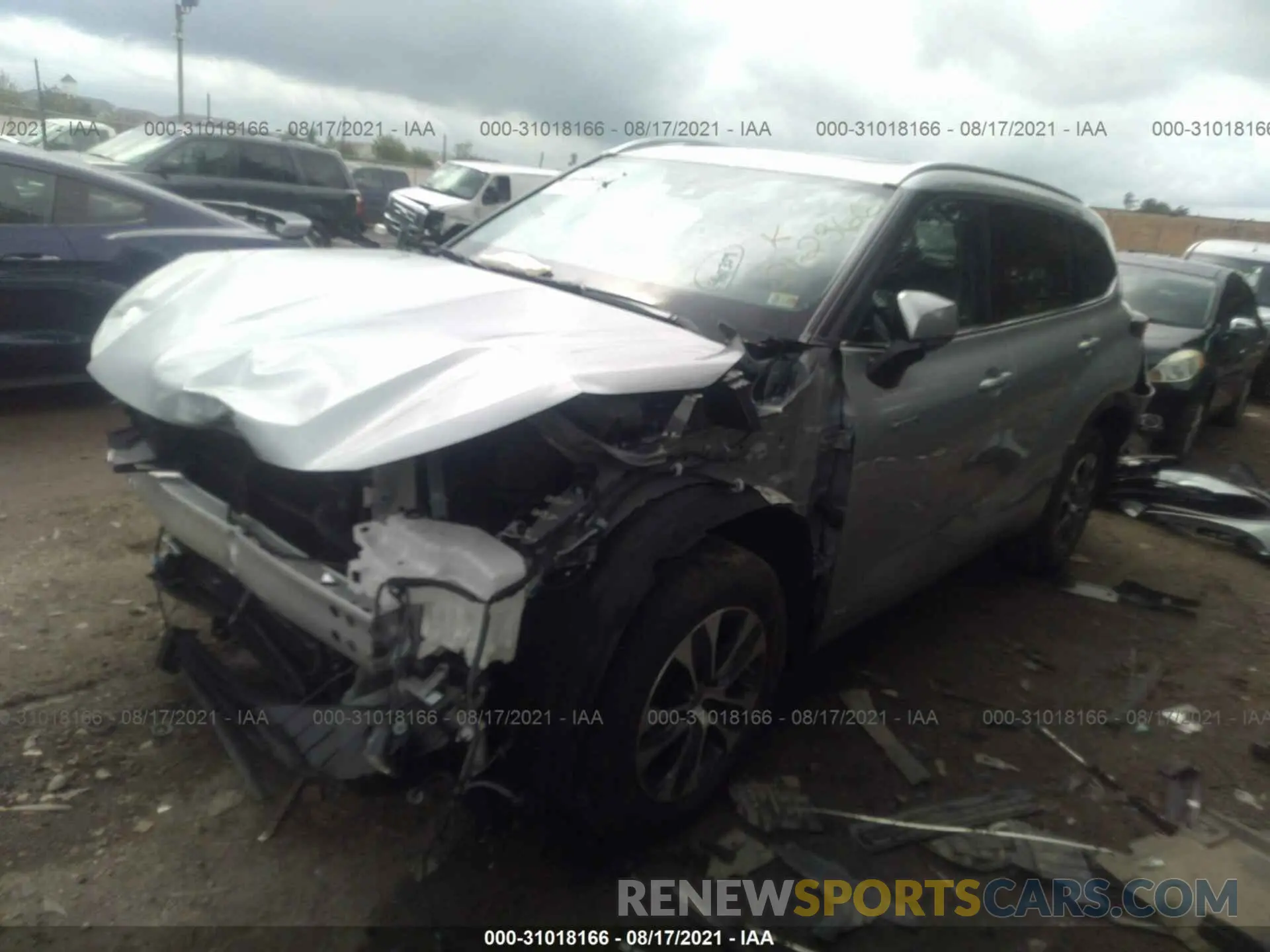 2 Photograph of a damaged car 5TDGBRCHXMS525746 TOYOTA HIGHLANDER 2021
