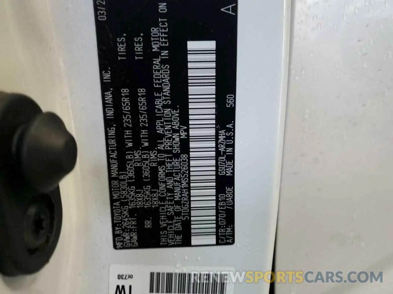 15 Photograph of a damaged car 5TDGZRAH1MS526038 TOYOTA HIGHLANDER 2021