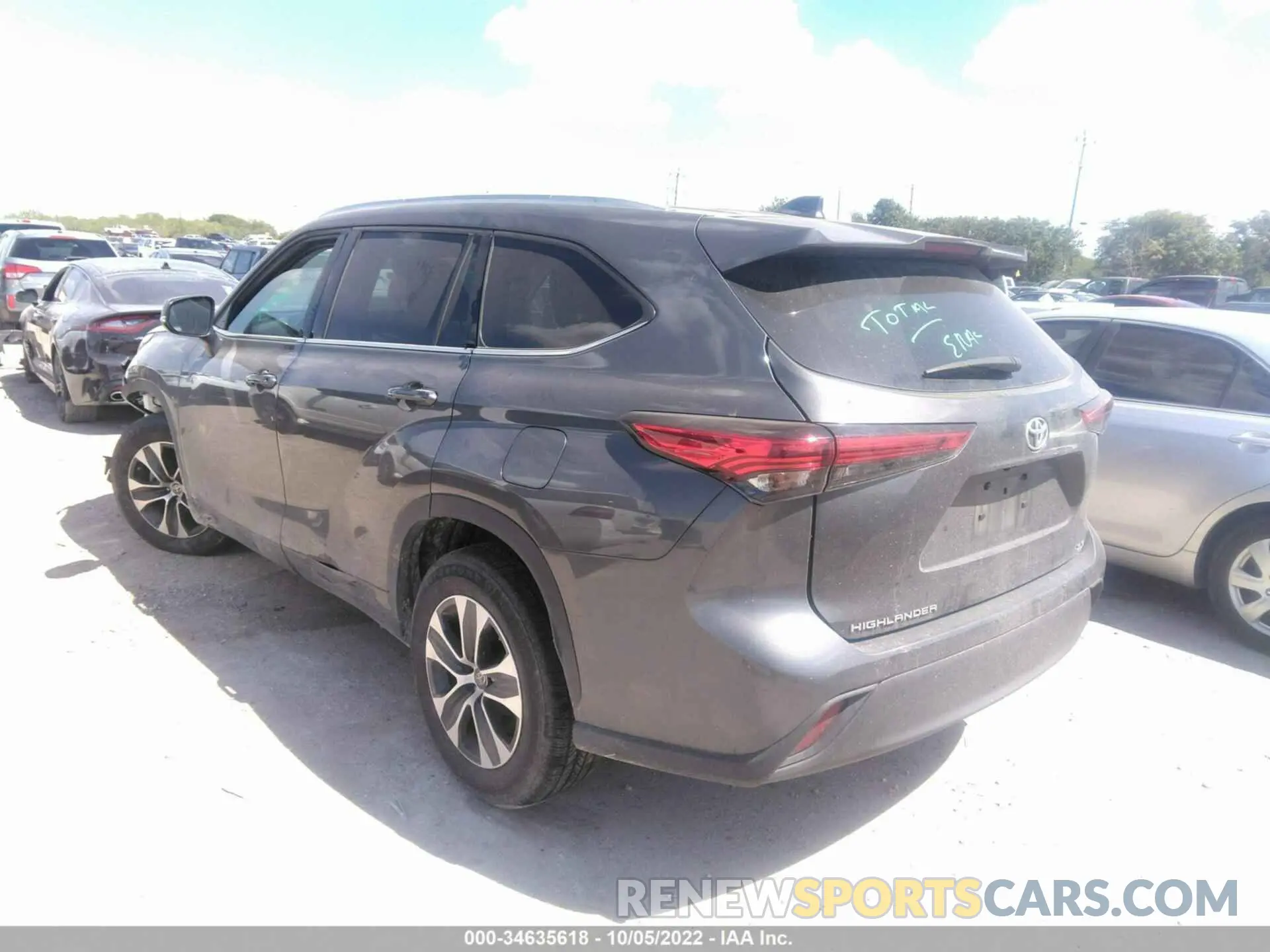 3 Photograph of a damaged car 5TDGZRAH4MS037469 TOYOTA HIGHLANDER 2021