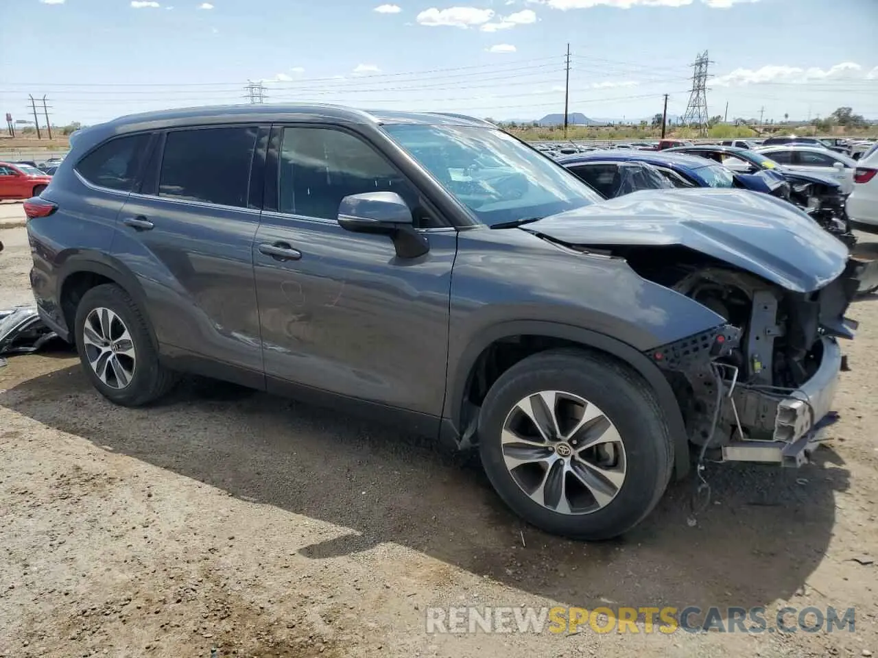 4 Фотография поврежденного автомобиля 5TDGZRAH9MS515417 TOYOTA HIGHLANDER 2021