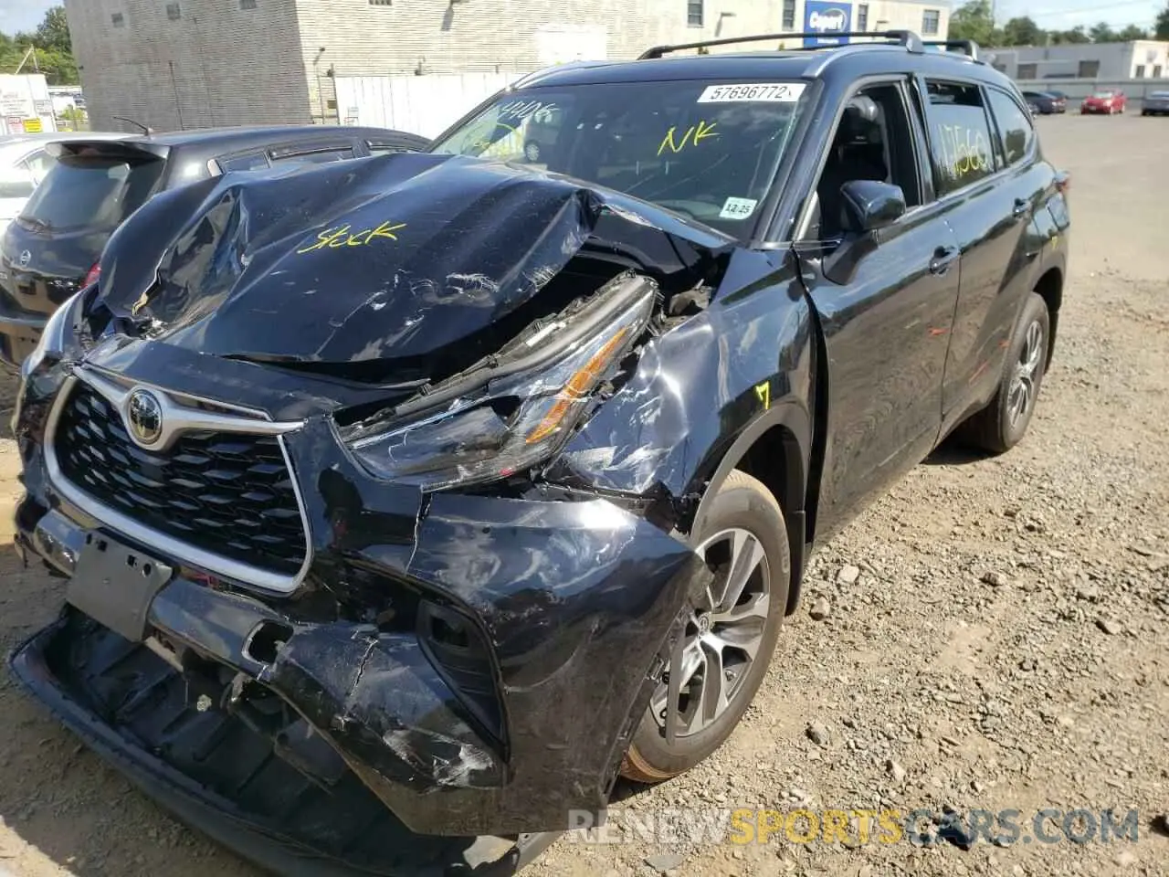 2 Фотография поврежденного автомобиля 5TDGZRBH3MS071997 TOYOTA HIGHLANDER 2021