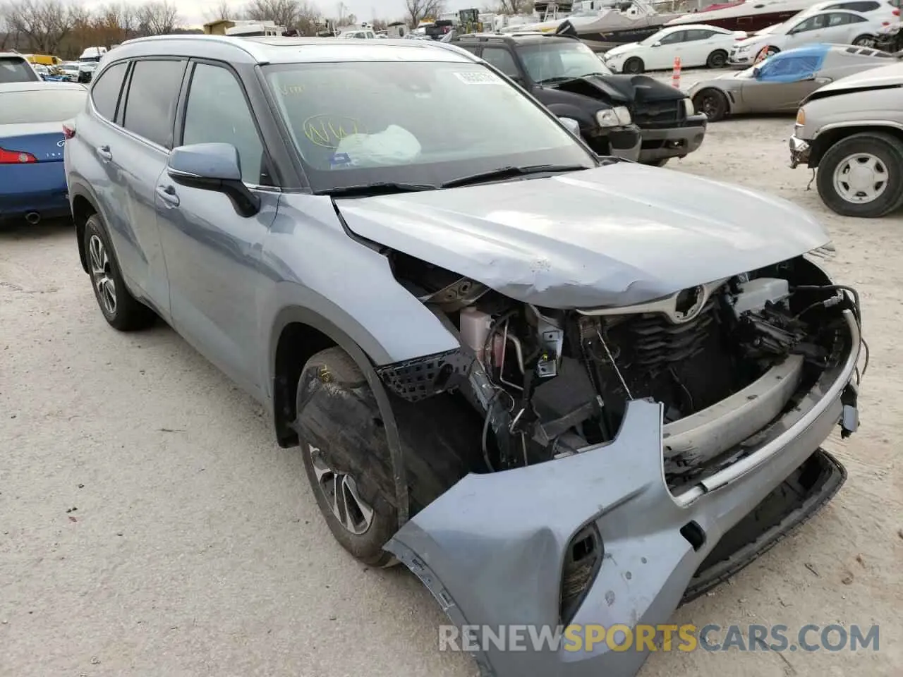 1 Photograph of a damaged car 5TDGZRBH4MS074925 TOYOTA HIGHLANDER 2021