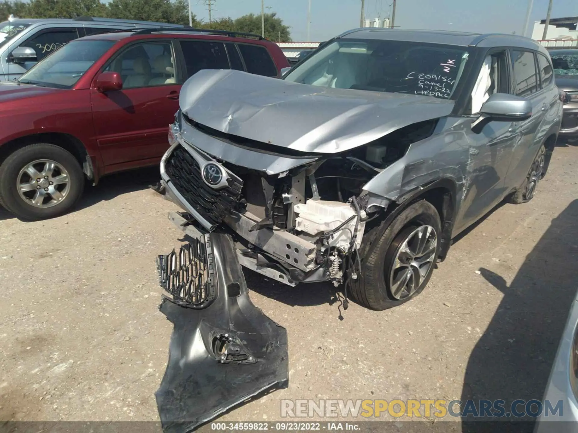 2 Фотография поврежденного автомобиля 5TDGZRBH5MS137966 TOYOTA HIGHLANDER 2021