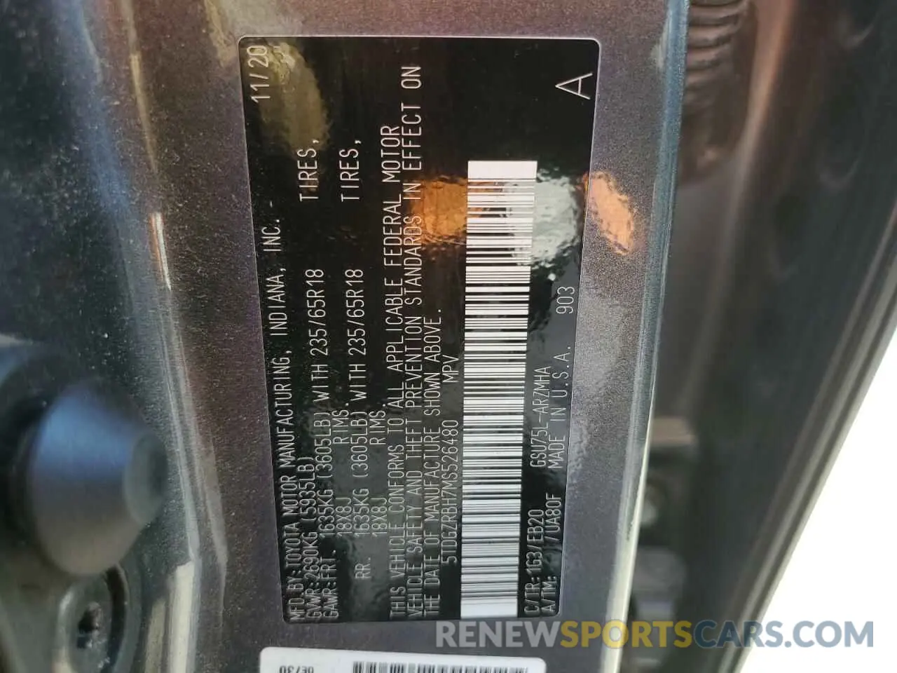 13 Фотография поврежденного автомобиля 5TDGZRBH7MS526480 TOYOTA HIGHLANDER 2021