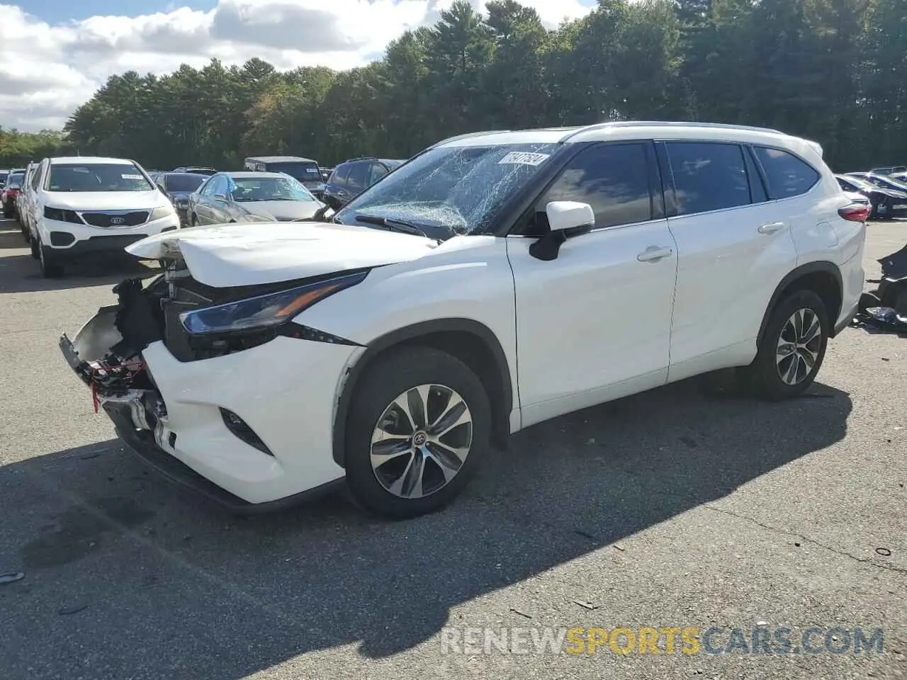 1 Photograph of a damaged car 5TDGZRBHXMS102226 TOYOTA HIGHLANDER 2021
