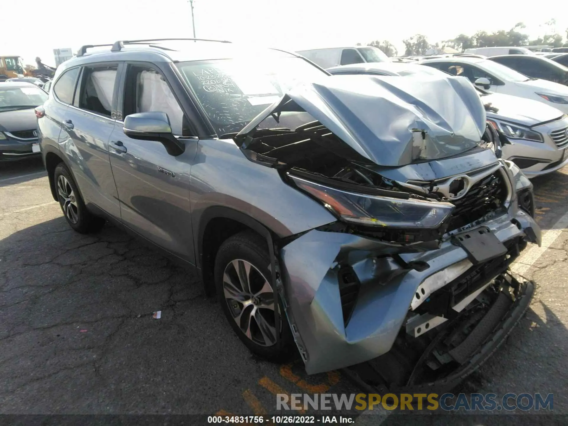 1 Photograph of a damaged car 5TDHARAH3MS009772 TOYOTA HIGHLANDER 2021