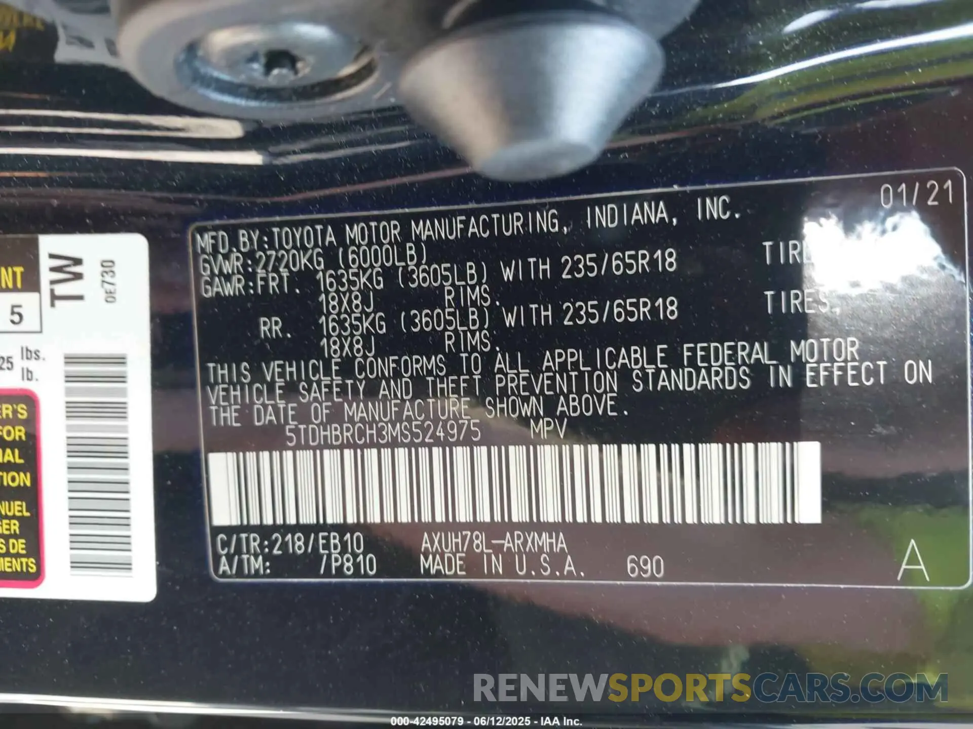 9 Photograph of a damaged car 5TDHBRCH3MS524975 TOYOTA HIGHLANDER 2021