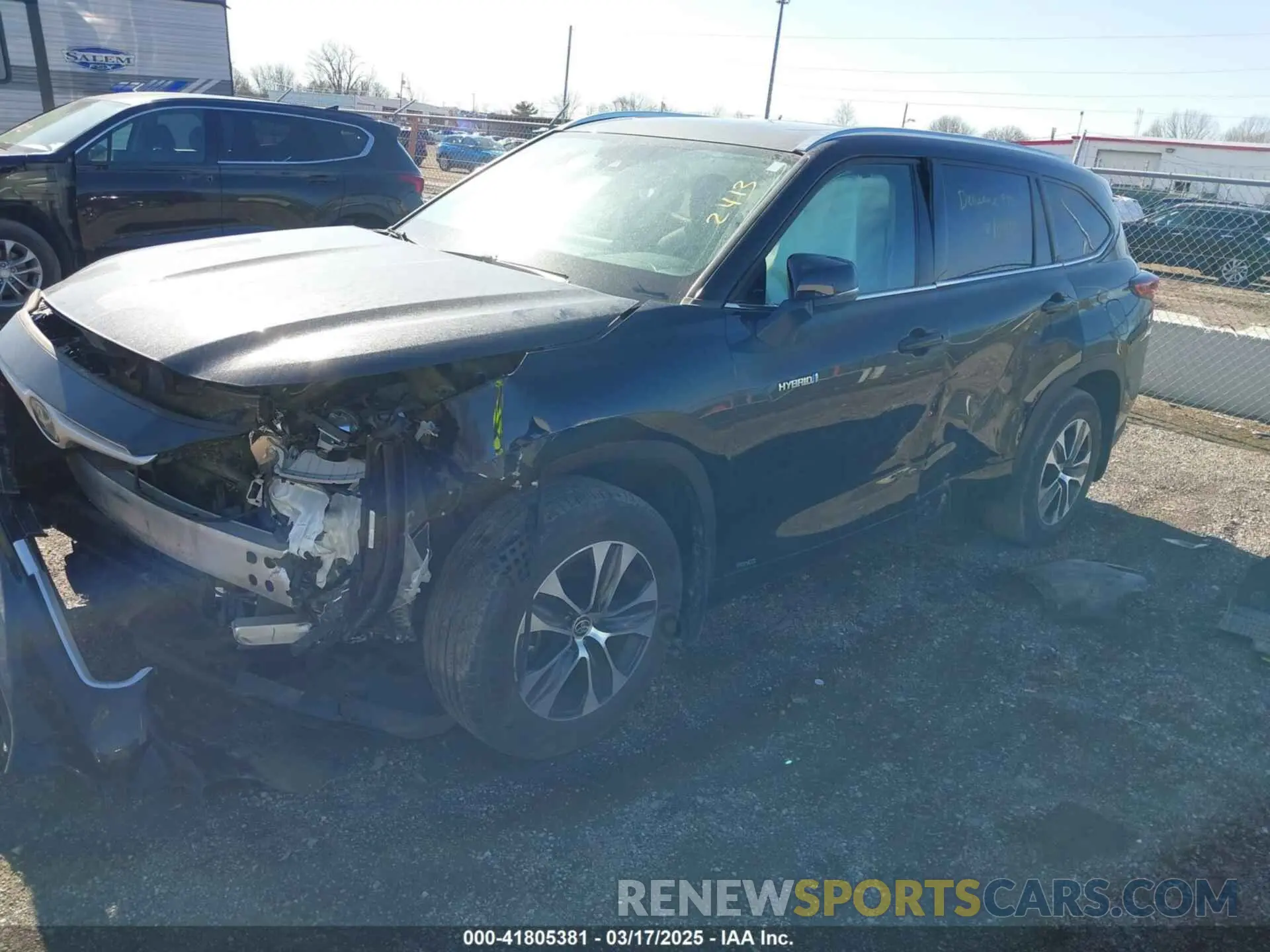 2 Photograph of a damaged car 5TDHBRCH6MS522413 TOYOTA HIGHLANDER 2021