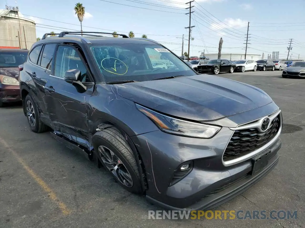 1 Photograph of a damaged car 5TDHZRBH4MS533701 TOYOTA HIGHLANDER 2021