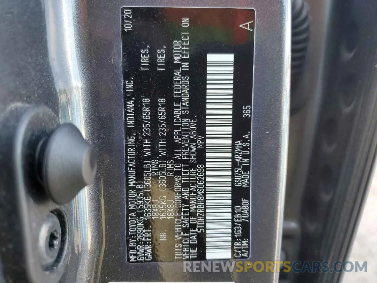 14 Фотография поврежденного автомобиля 5TDHZRBH8MS062698 TOYOTA HIGHLANDER 2021