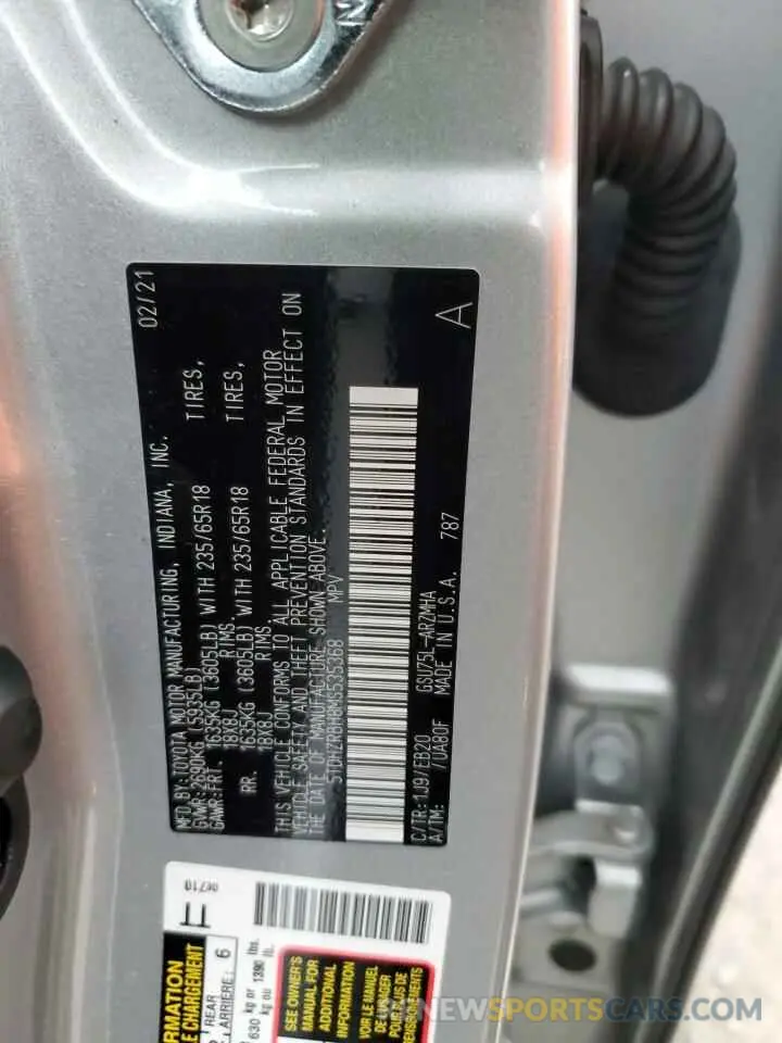 13 Фотография поврежденного автомобиля 5TDHZRBH8MS535368 TOYOTA HIGHLANDER 2021