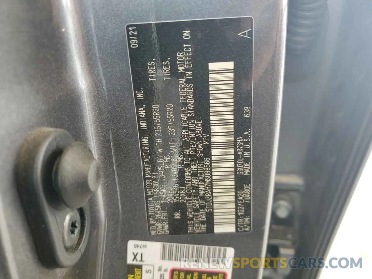 12 Фотография поврежденного автомобиля 5TDJZRAH7MS088566 TOYOTA HIGHLANDER 2021