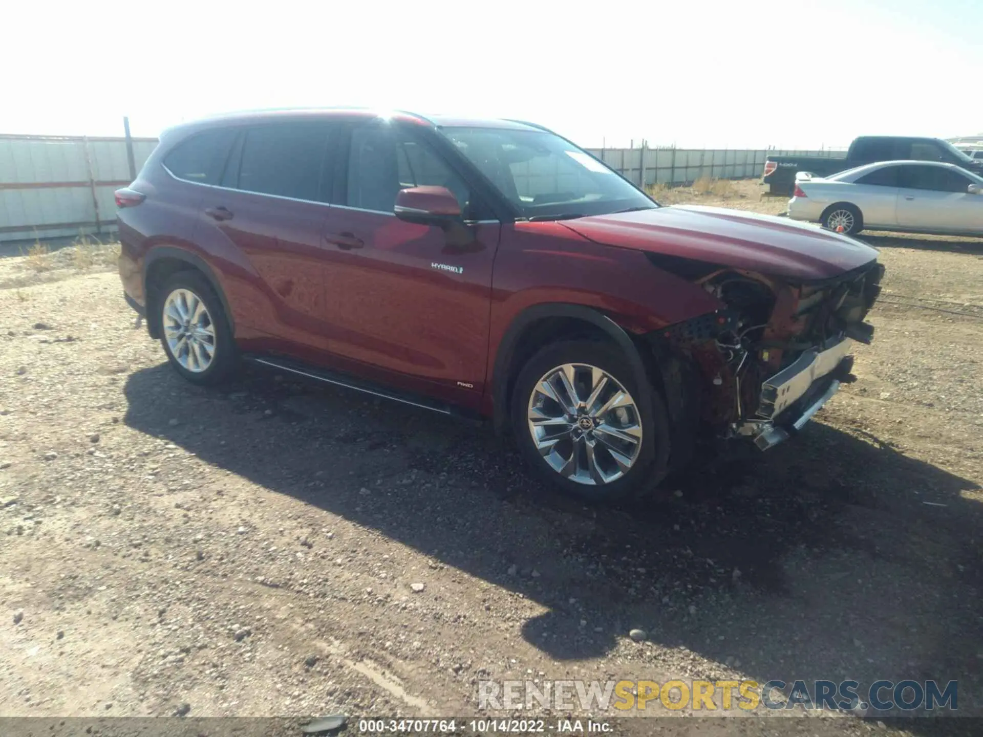 1 Photograph of a damaged car 5TDXBRCH1MS017634 TOYOTA HIGHLANDER 2021