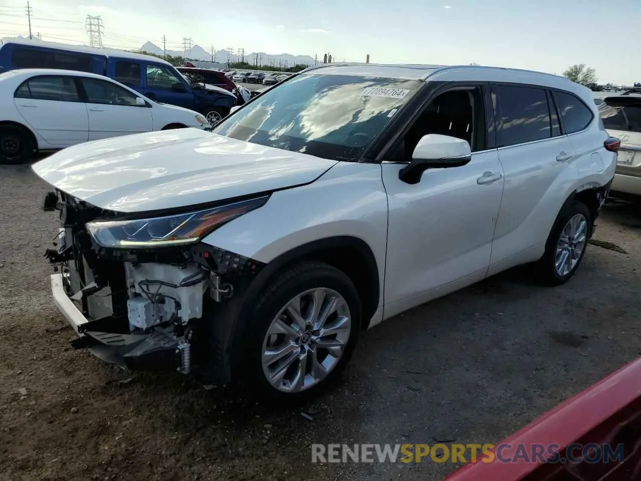 1 Photograph of a damaged car 5TDYZRAH7MS077324 TOYOTA HIGHLANDER 2021