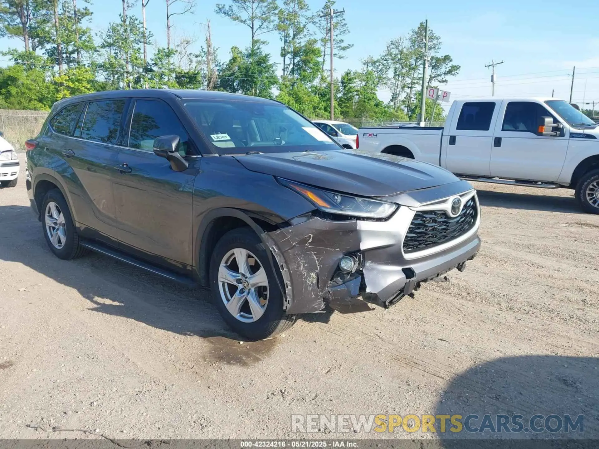 1 Photograph of a damaged car 5TDZZRAH4MS068164 TOYOTA HIGHLANDER 2021
