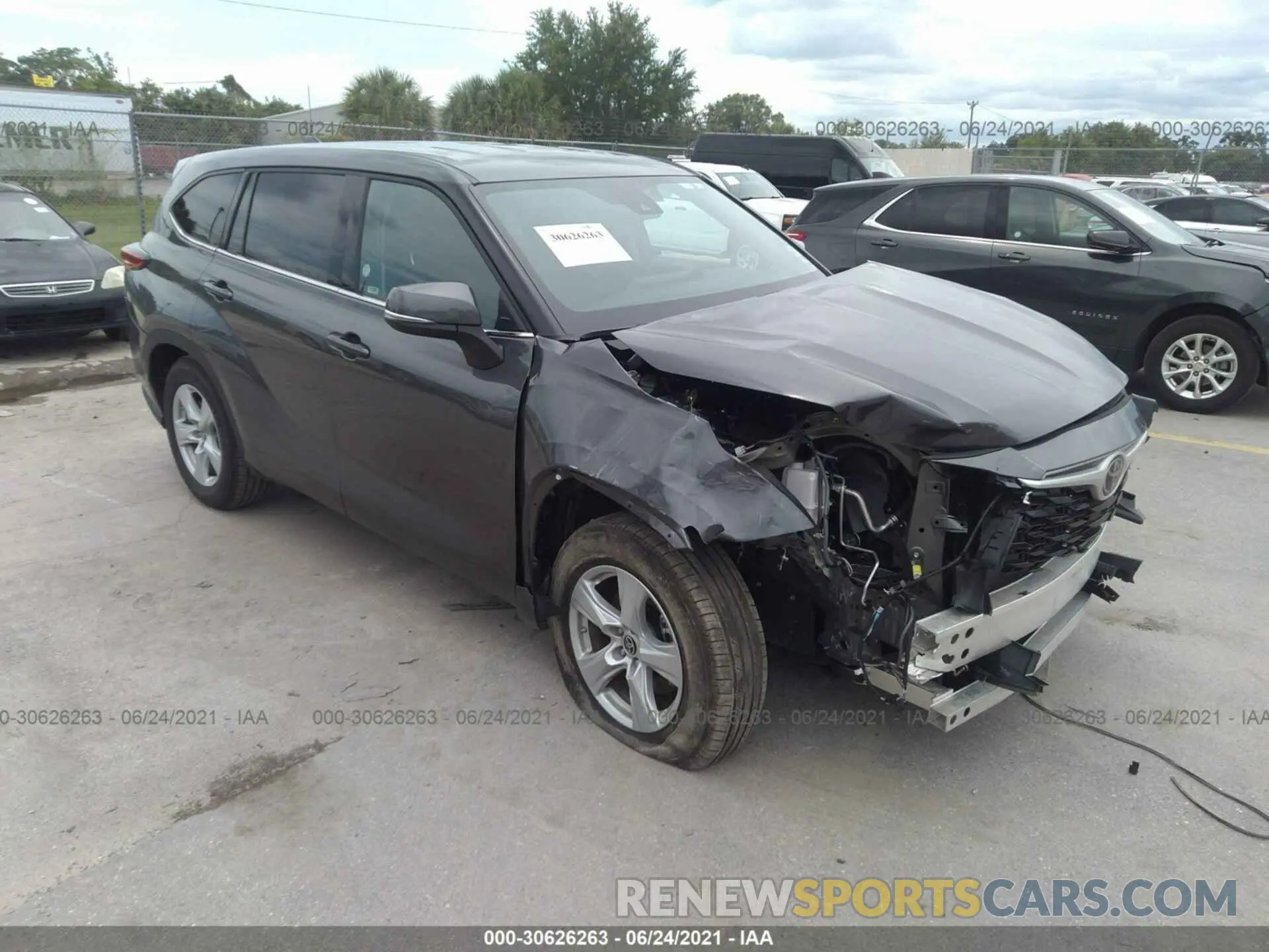 1 Photograph of a damaged car 5TDZZRAH8MS526563 TOYOTA HIGHLANDER 2021