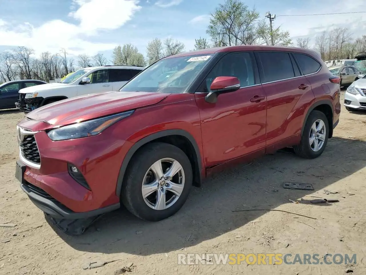 1 Photograph of a damaged car 5TDBZRBH5NS173281 TOYOTA HIGHLANDER 2022