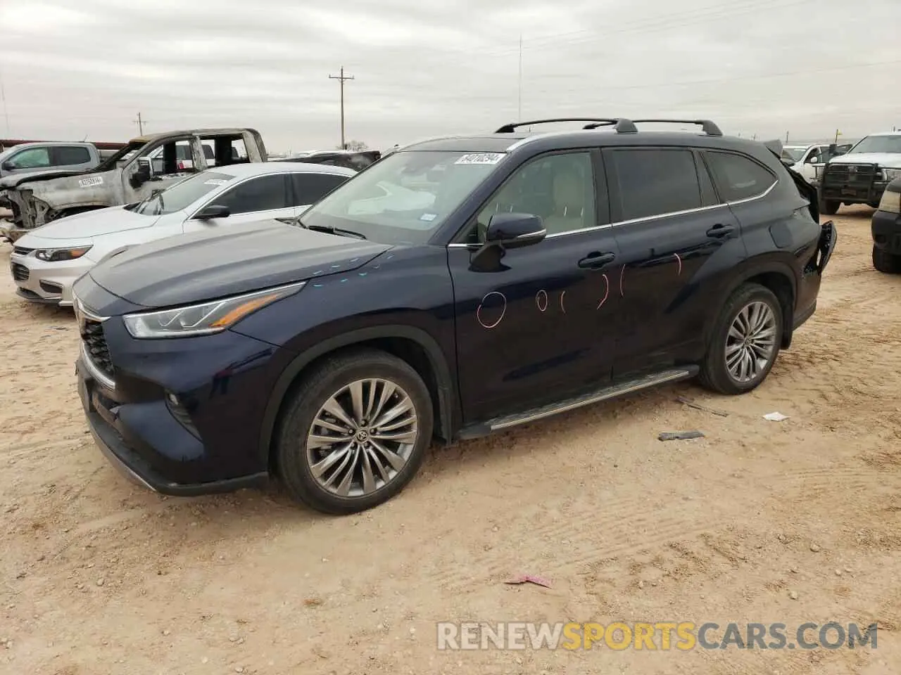 1 Photograph of a damaged car 5TDFZRAH9NS099530 TOYOTA HIGHLANDER 2022