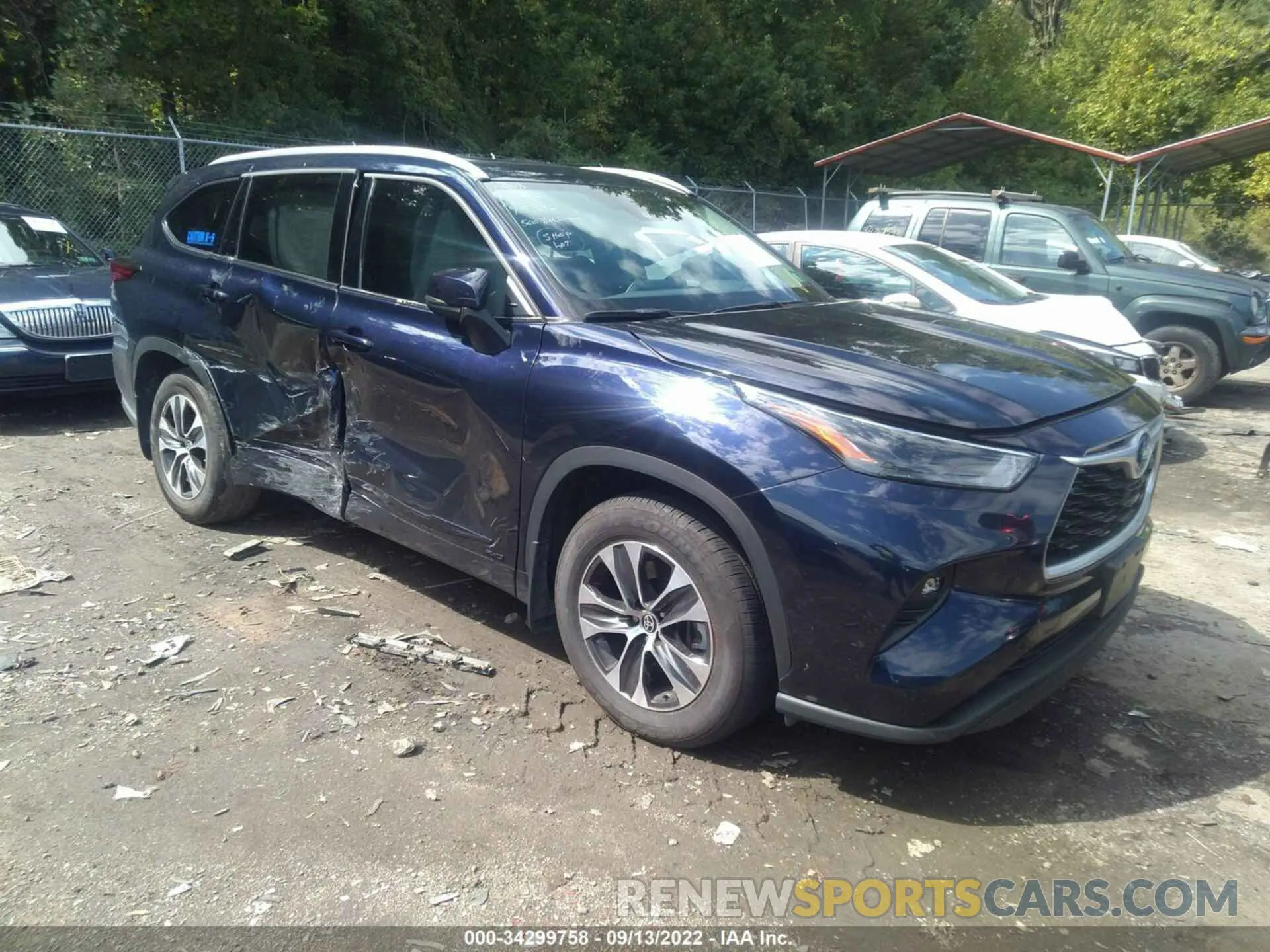 1 Фотография поврежденного автомобиля 5TDGBRCH4NS543953 TOYOTA HIGHLANDER 2022