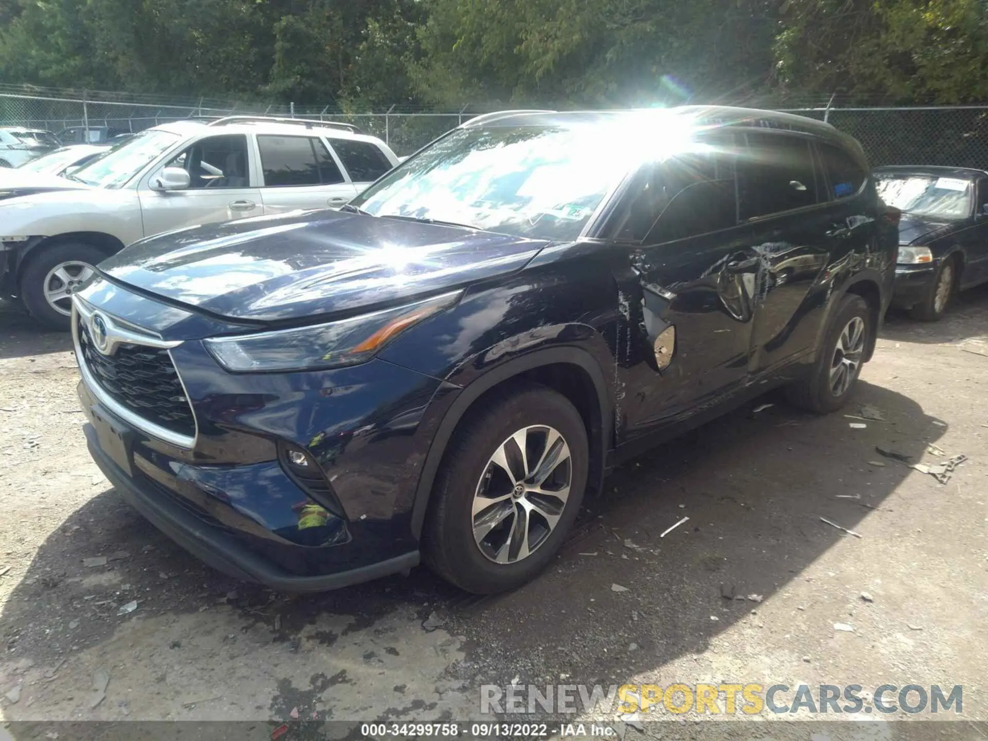 2 Фотография поврежденного автомобиля 5TDGBRCH4NS543953 TOYOTA HIGHLANDER 2022