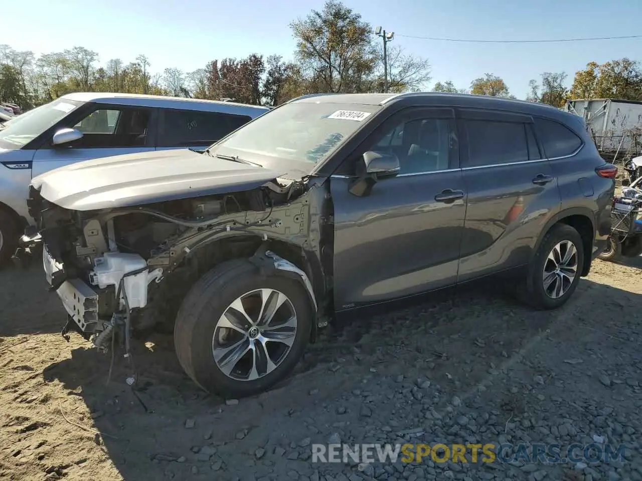 1 Photograph of a damaged car 5TDGBRCH5NS549213 TOYOTA HIGHLANDER 2022