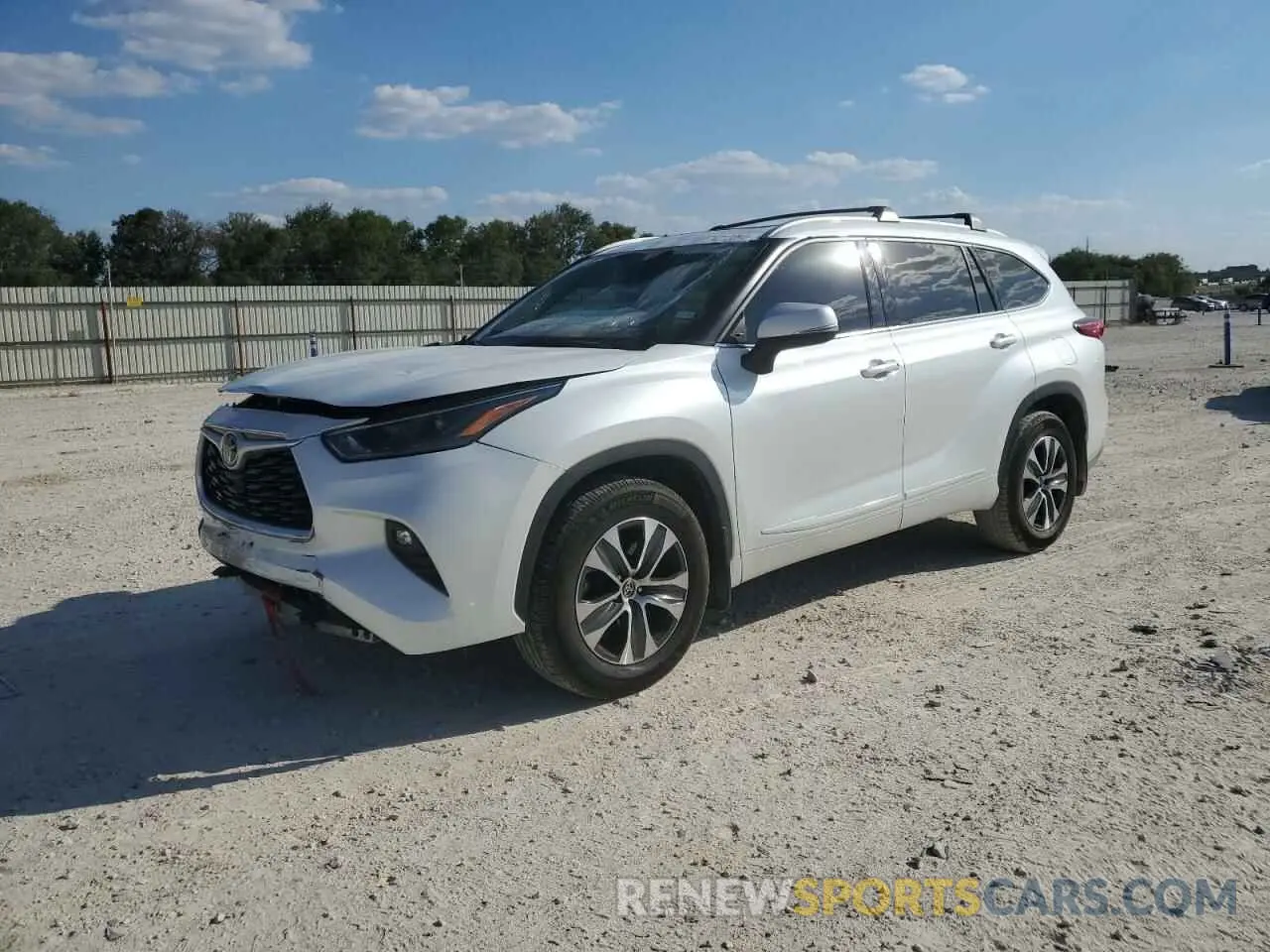 1 Photograph of a damaged car 5TDGZRAH0NS091532 TOYOTA HIGHLANDER 2022