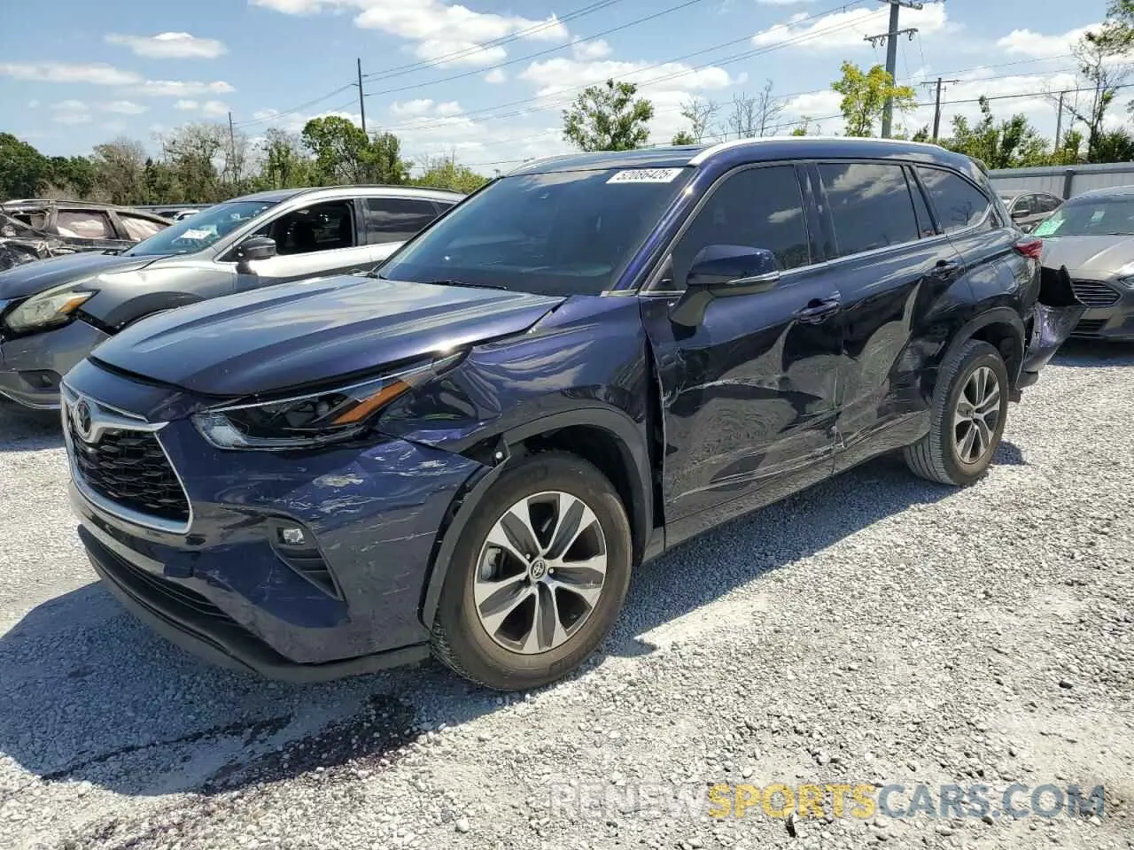 1 Фотография поврежденного автомобиля 5TDGZRAH4NS102001 TOYOTA HIGHLANDER 2022