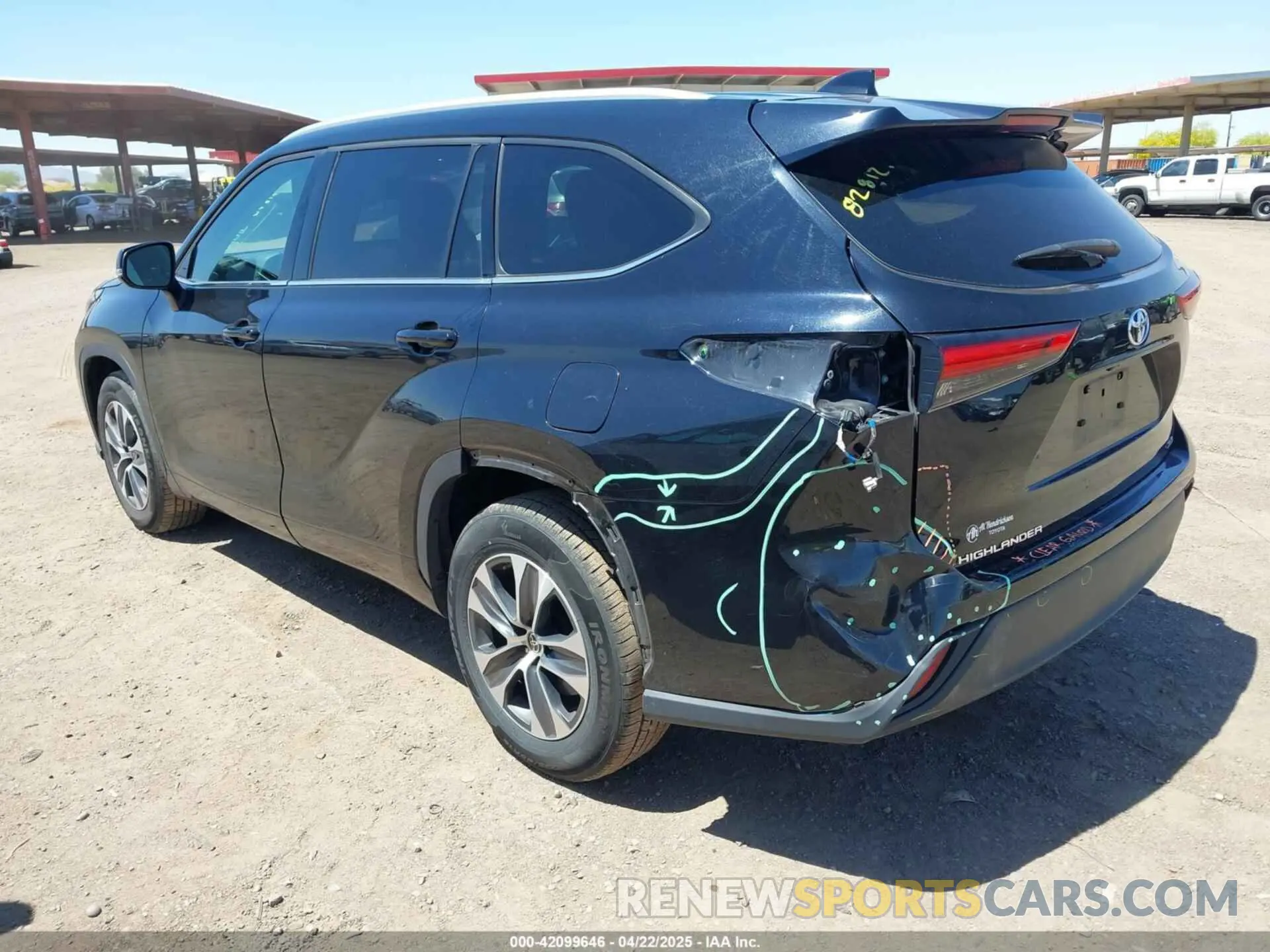 3 Фотография поврежденного автомобиля 5TDGZRAHXNS544927 TOYOTA HIGHLANDER 2022
