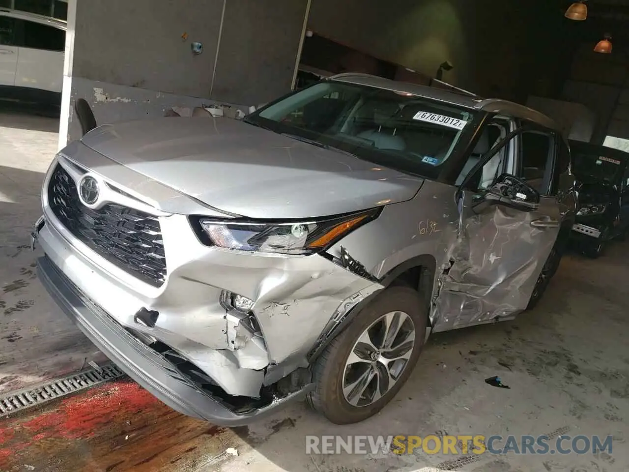 1 Photograph of a damaged car 5TDGZRBH6NS574313 TOYOTA HIGHLANDER 2022