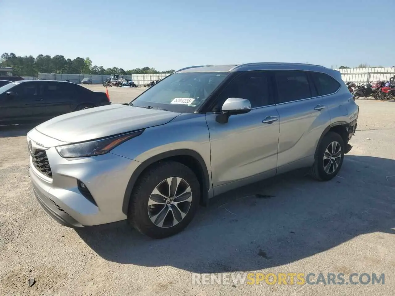 1 Photograph of a damaged car 5TDGZRBH8NS225766 TOYOTA HIGHLANDER 2022