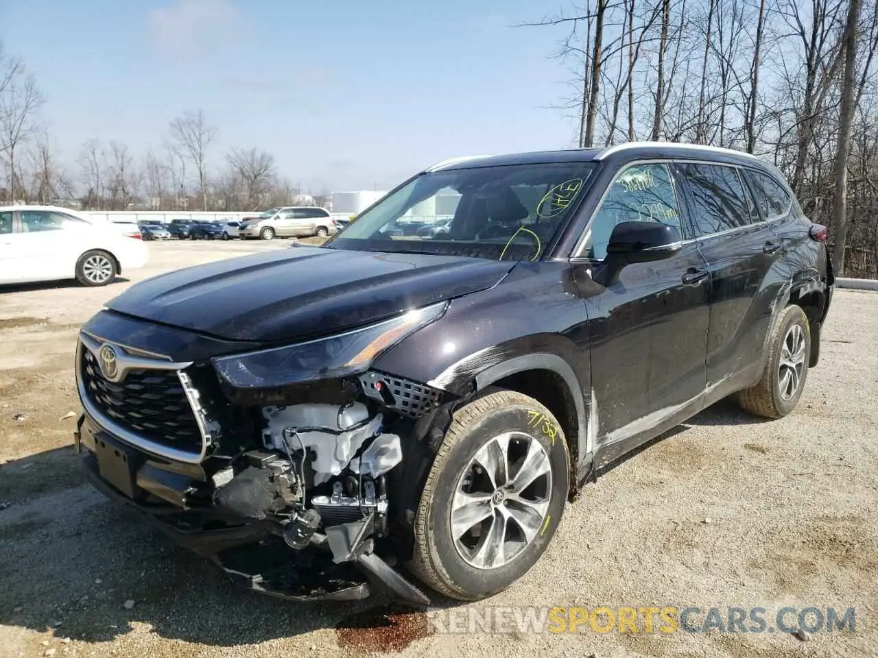2 Photograph of a damaged car 5TDGZRBH9NS163567 TOYOTA HIGHLANDER 2022