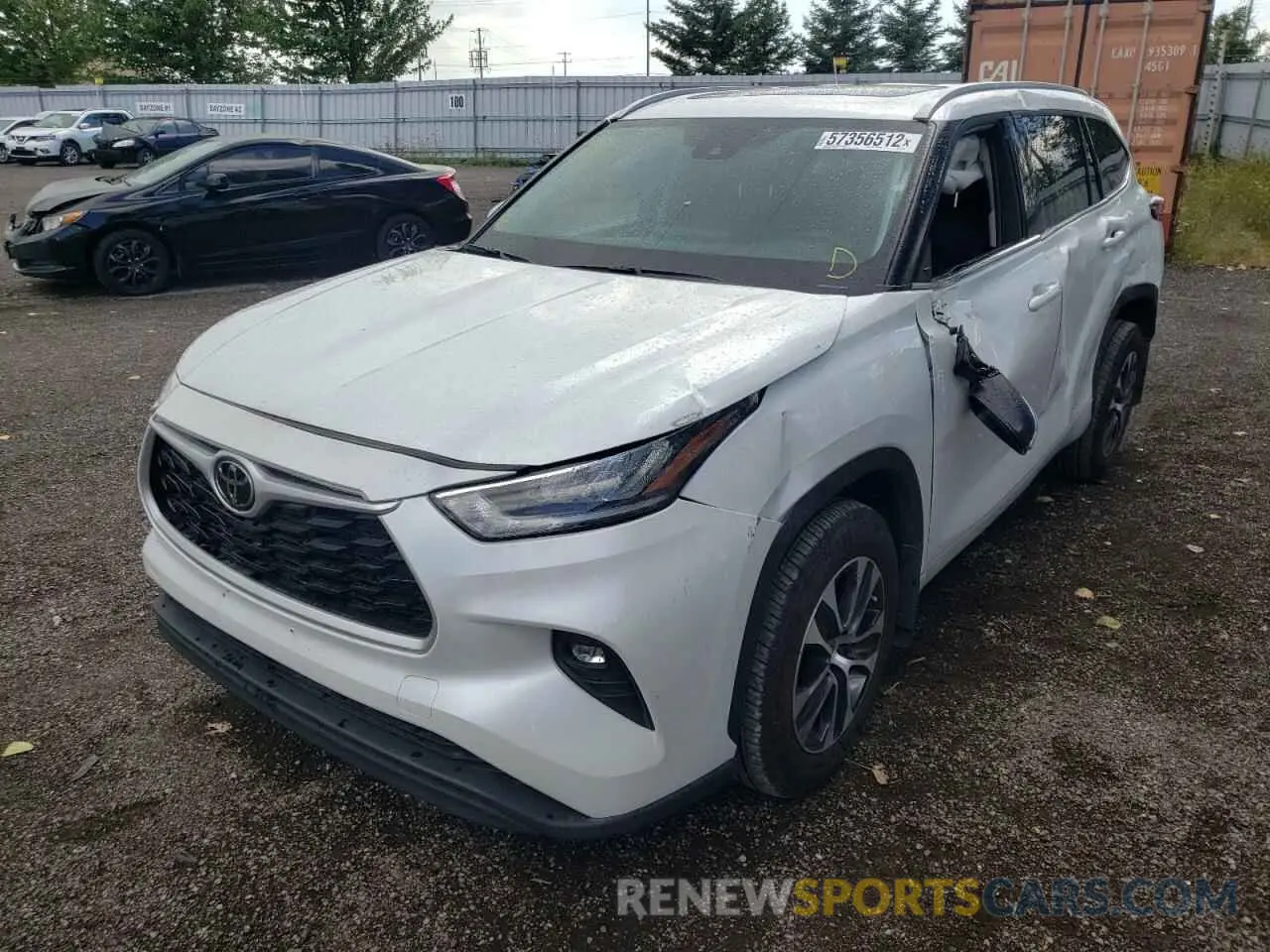 2 Фотография поврежденного автомобиля 5TDGZRBH9NS573978 TOYOTA HIGHLANDER 2022